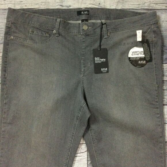 ana Womens Jeans size 3X new nwt $44 Gray Skinny Straight x33"ins Cotton Stretch - Picture 3 of 11